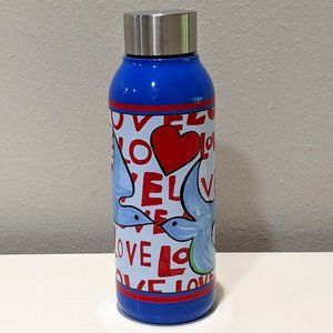 Brighton Blue Love Doves Water Bottle Stainless Steel Travel 7.75" Tall